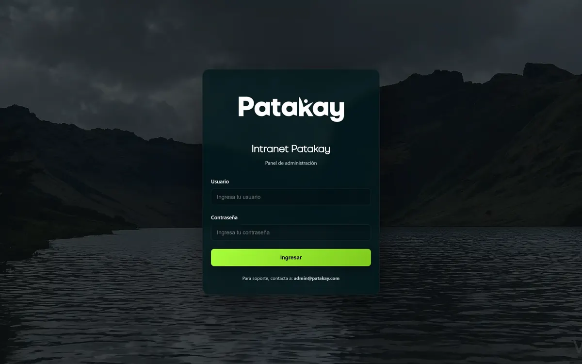 Patakay — Login de administración